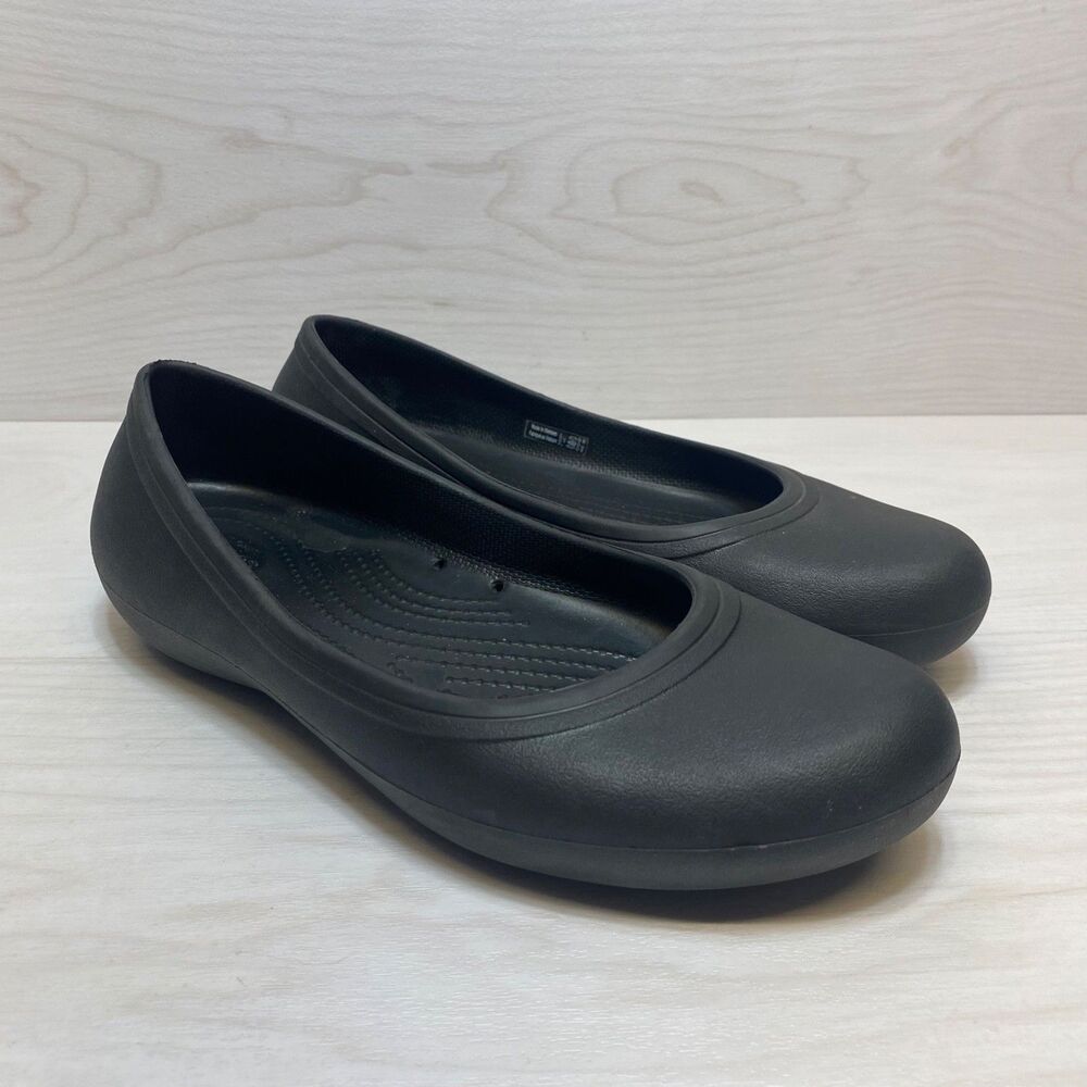 Crocs Women's‎ Size 9 Slip Resistant Shoes Black Ballet Flats Work